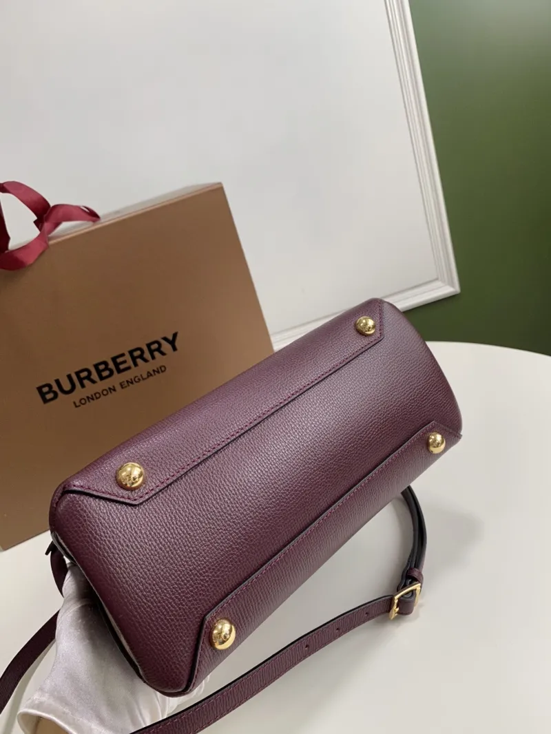 Burberry Burgundy Top Handle Leather Bag - Image 5
