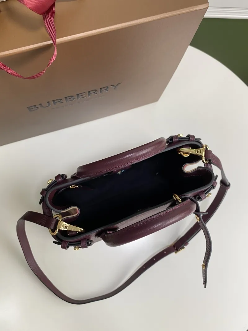 Burberry Burgundy Top Handle Leather Bag - Image 6