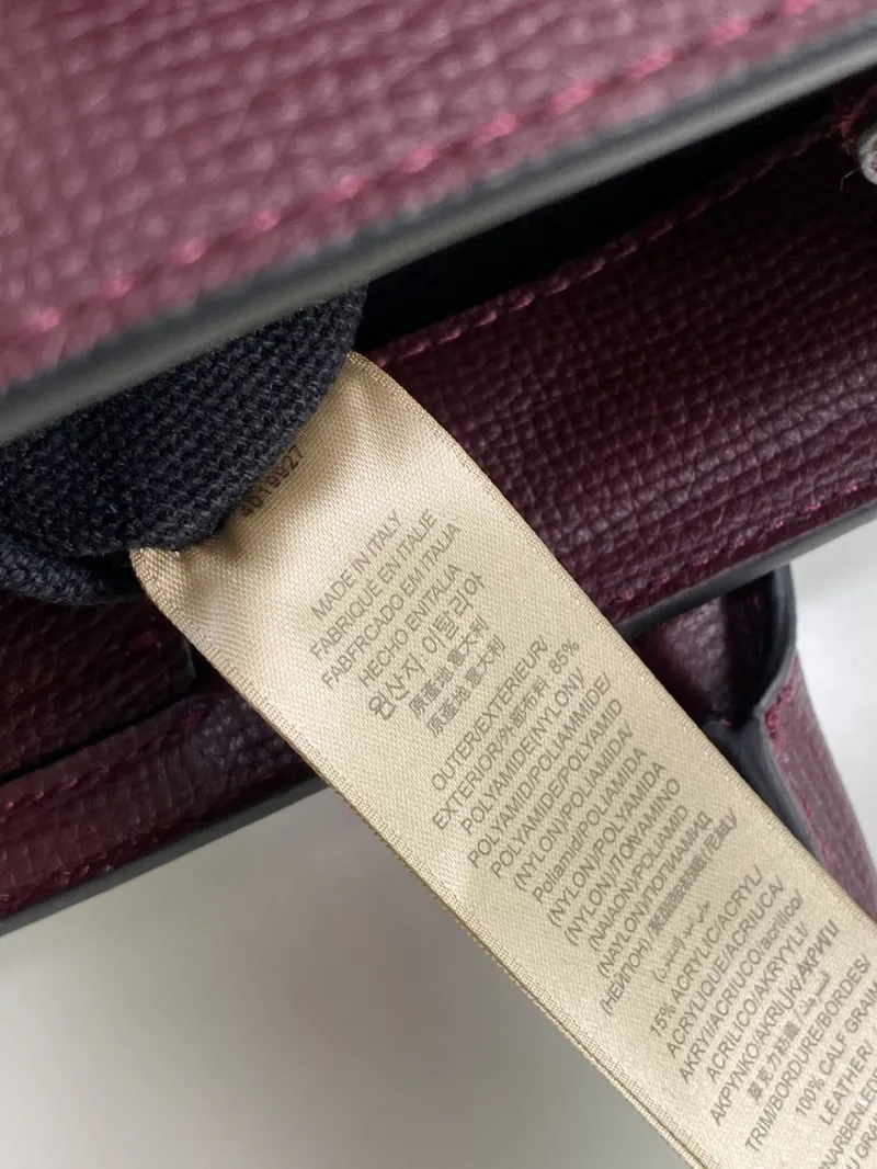 Burberry Burgundy Top Handle Leather Bag - Image 9