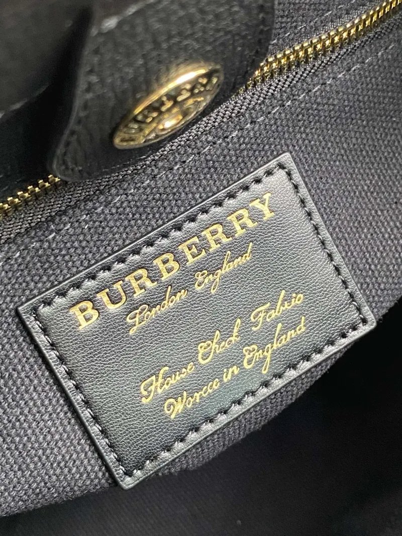 Burberry Black Brown Leather Top Handle Crossbody Bag - Image 8