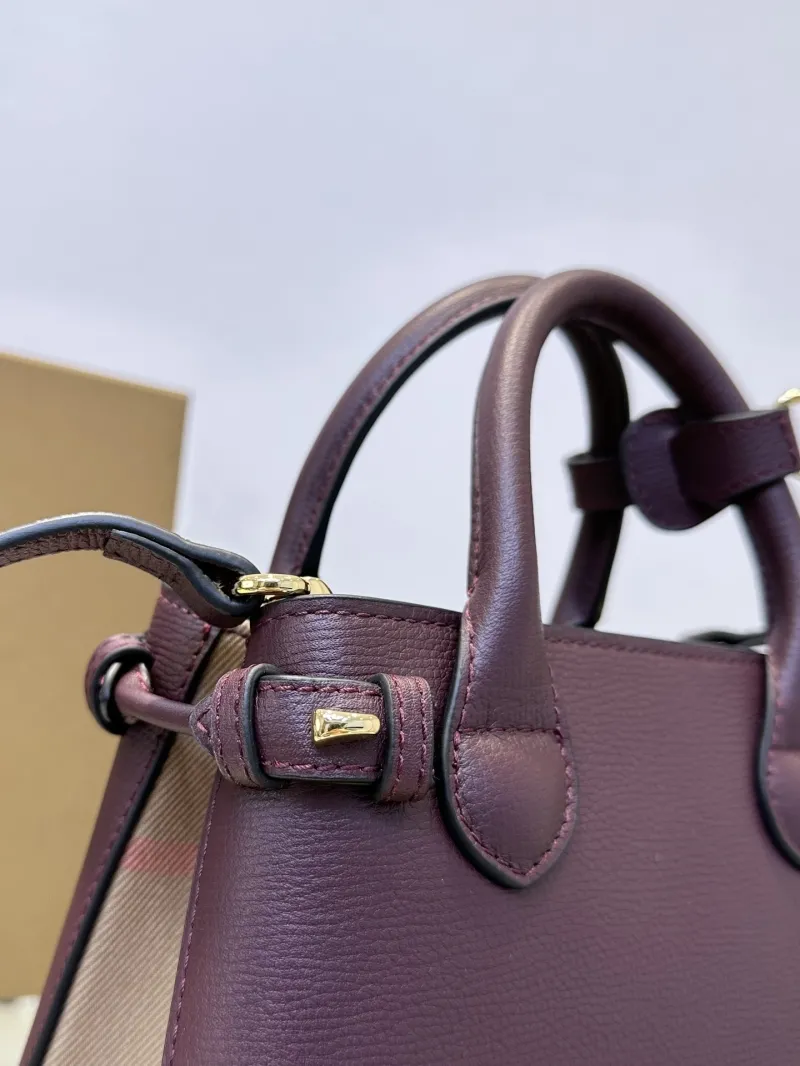 Burberry Dark Purple Small Top Handle Crossbody Bag - Image 4