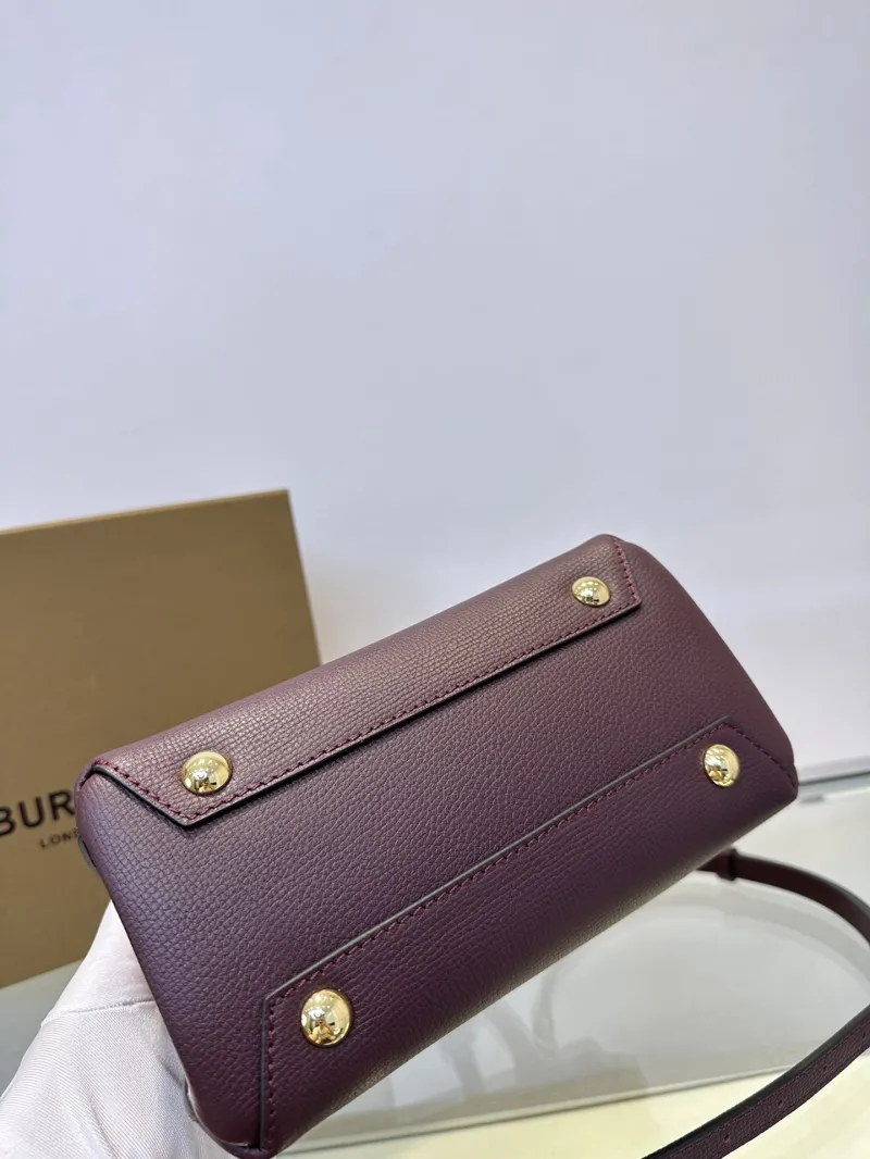 Burberry Dark Purple Small Top Handle Crossbody Bag - Image 5