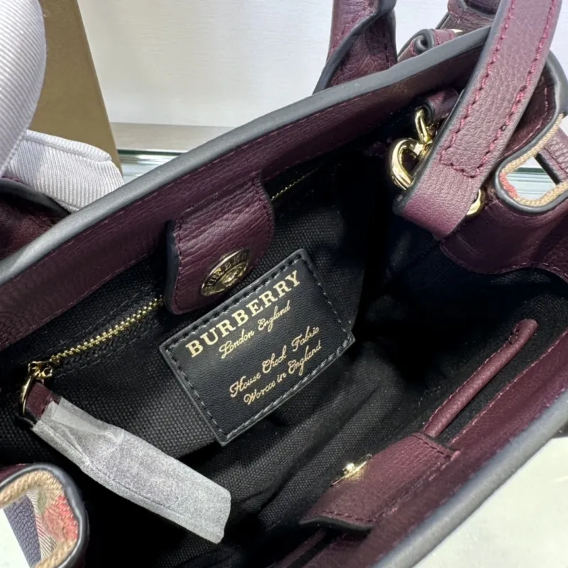 Burberry Dark Purple Small Top Handle Crossbody Bag - Image 8