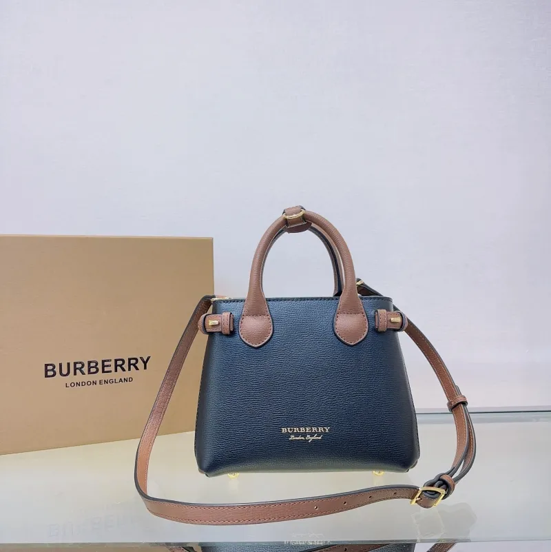 Burberry Black Brown Mini Top Handle Tote Bag