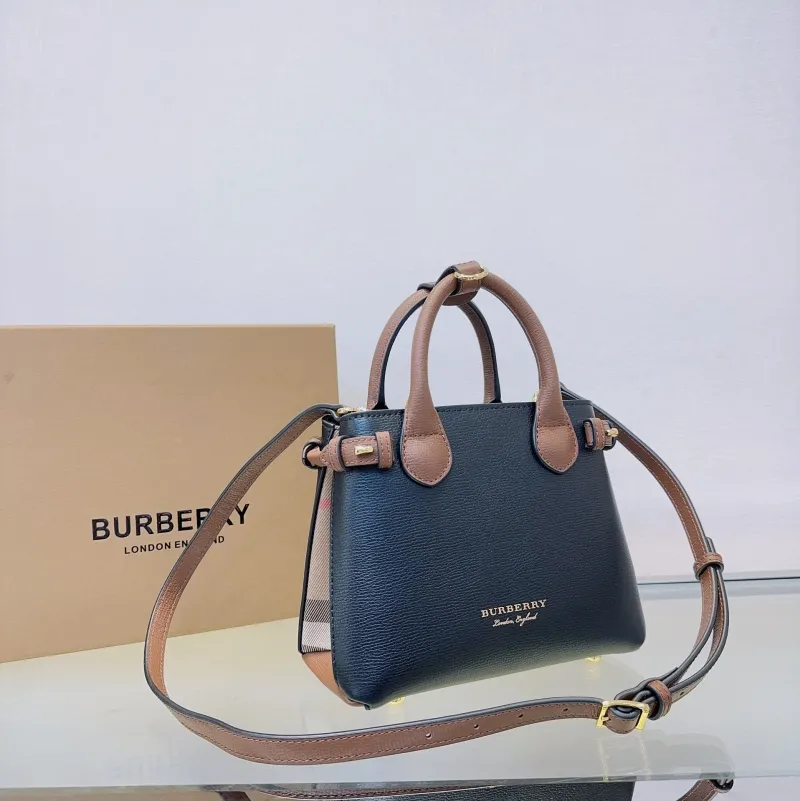 Alternative view of Burberry Black Brown Mini Top Handle Tote Bag