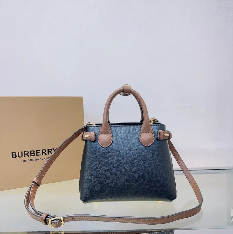 Burberry Black Brown Mini Top Handle Tote Bag - Image 3