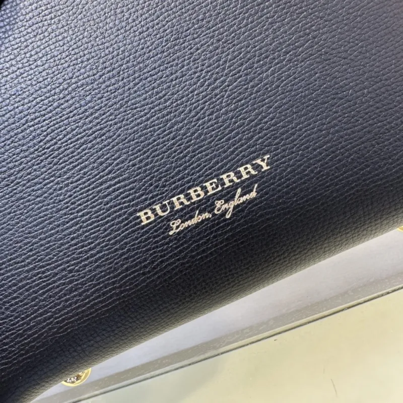 Burberry Black Brown Mini Top Handle Tote Bag - Image 4