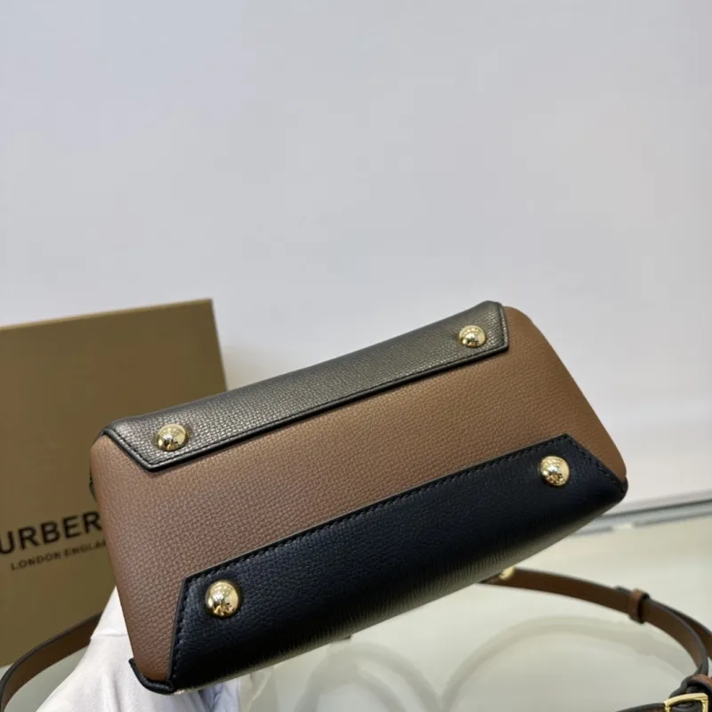 Burberry Black Brown Mini Top Handle Tote Bag - Image 7