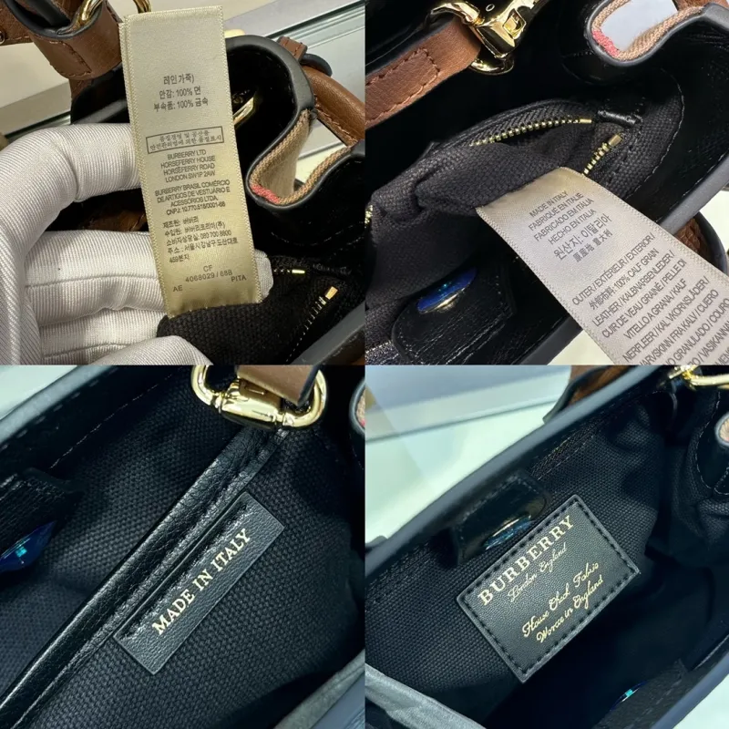 Burberry Black Brown Mini Top Handle Tote Bag - Image 9