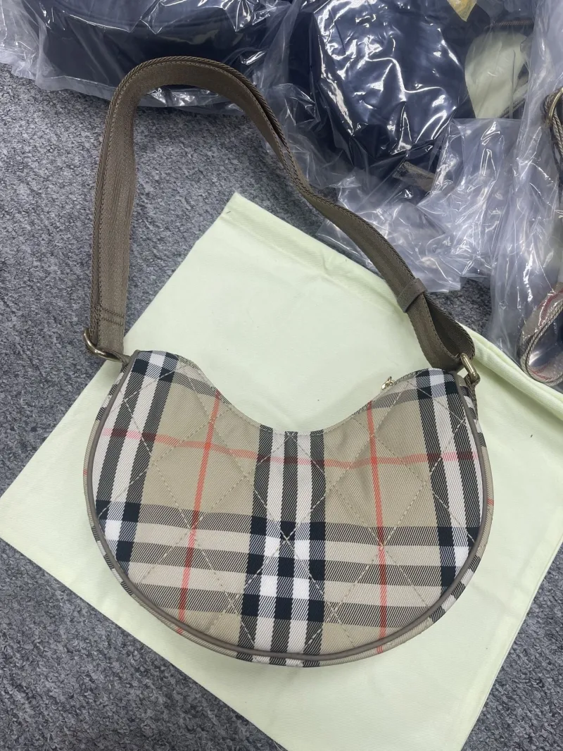 Alternative view of Burberry Beige Check Shoulder Hobo Bag
