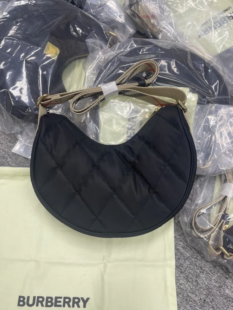 Alternative view of Burberry Black Quilted Crescent Crossbody Bag