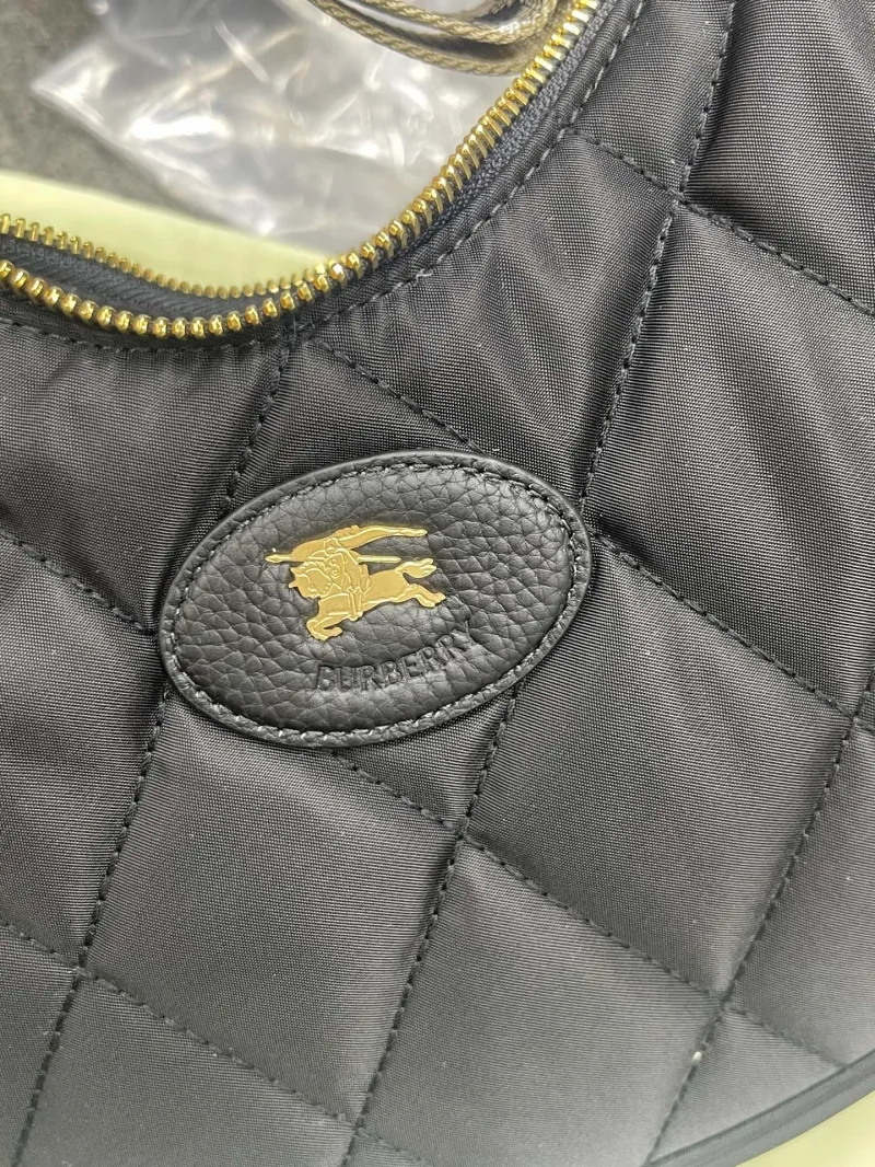 Burberry Black Quilted Crescent Crossbody Bag - Image 7