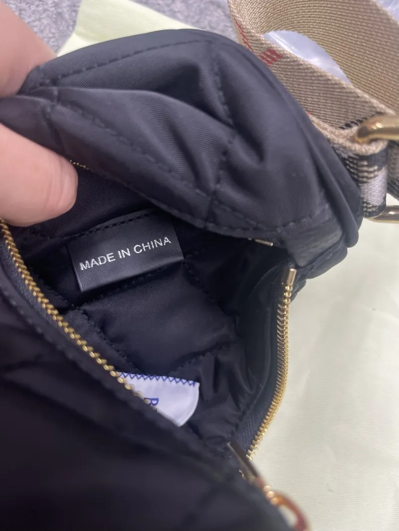 Burberry Black Quilted Crescent Crossbody Bag - Image 8