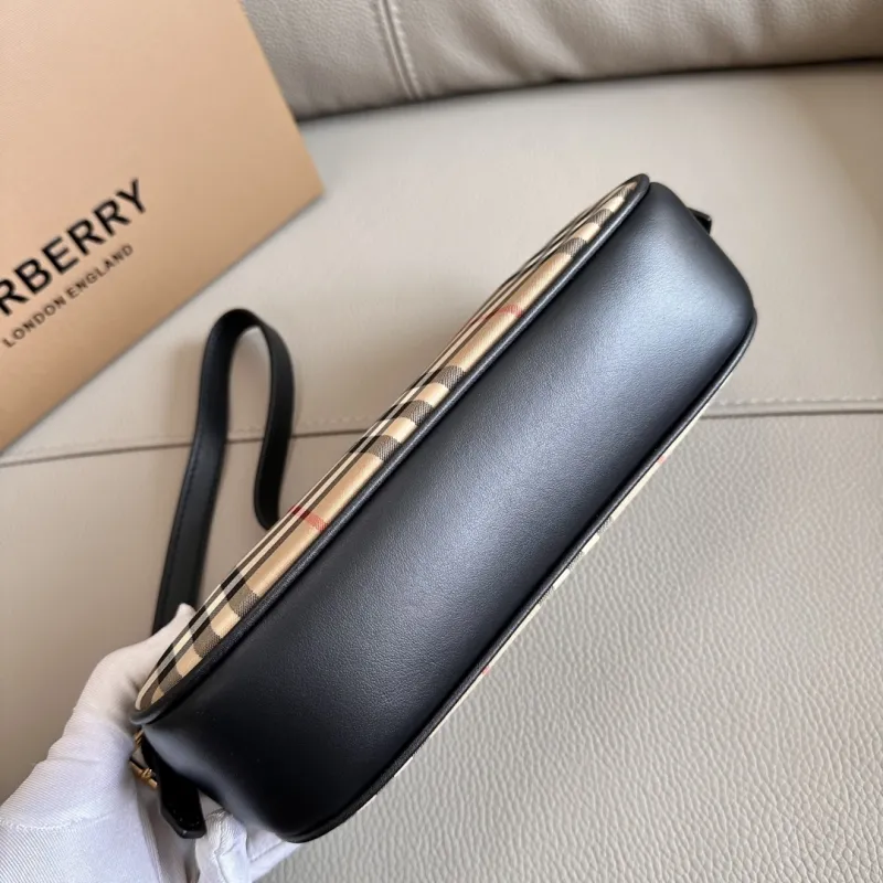 Burberry Vintage Check Shoulder Bag 104 Beige Black - Image 5