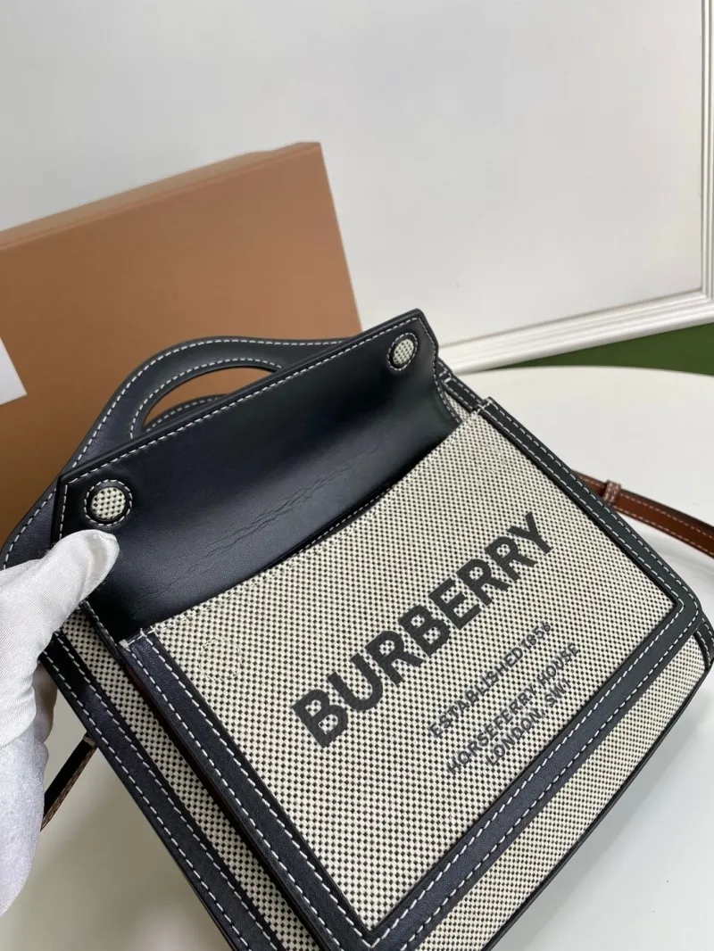 Burberry 8014776 Canvas Leather Crossbody Handbag - Image 6