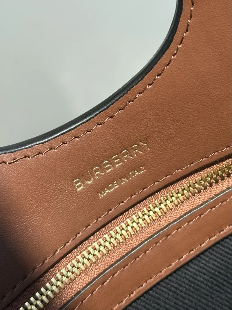Burberry Brown Check Top Handle Crossbody Bag - Image 9