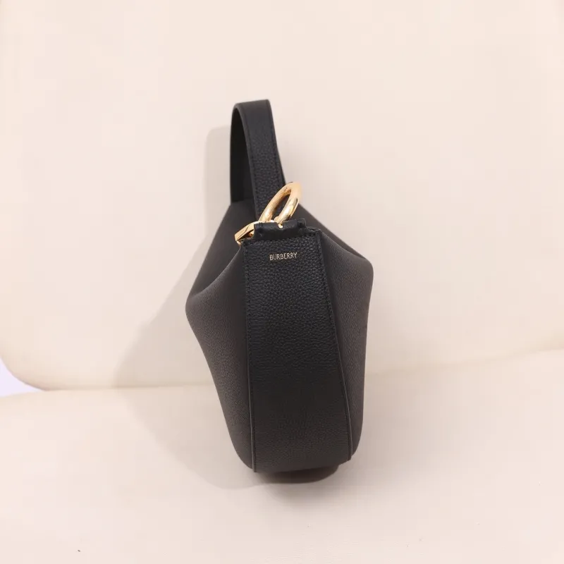 Burberry Black Leather Hobo Shoulder Bag - Image 4
