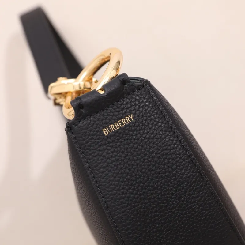 Burberry Black Leather Hobo Shoulder Bag - Image 7