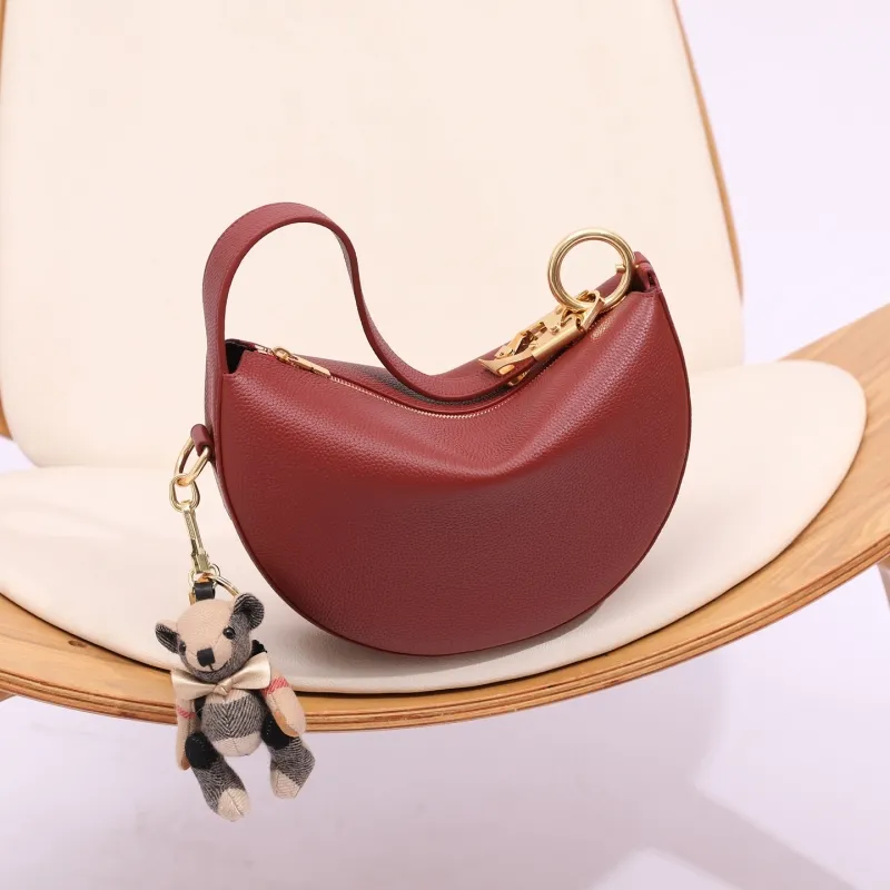 Alternative view of Burberry Red Leather Crescent Top Handle Bag