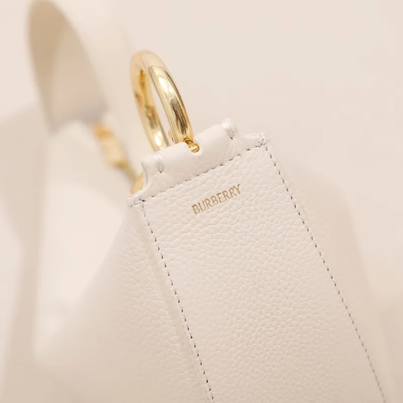 Burberry White Top Handle Leather Bag 122 - Image 6