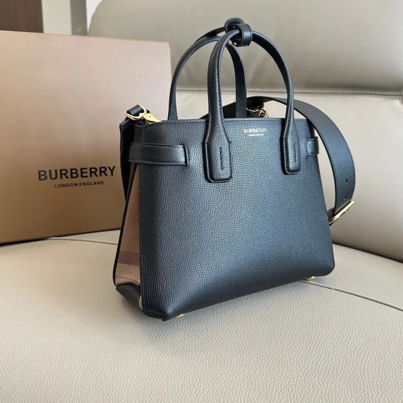 Burberry Black Leather Top Handle Bag - Image 3