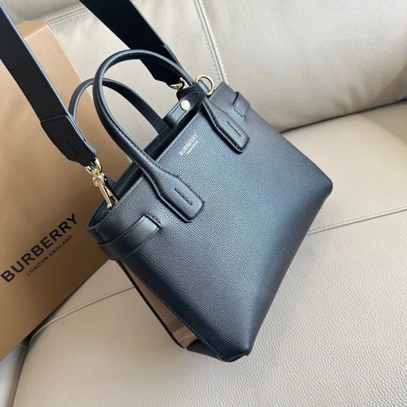 Burberry Black Leather Top Handle Bag - Image 4