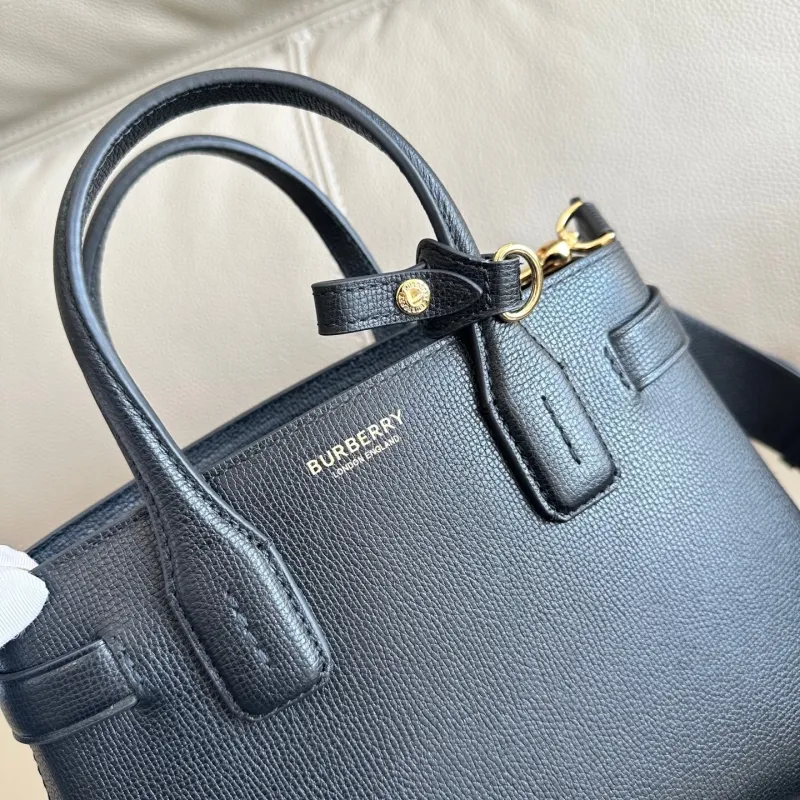 Burberry Black Leather Top Handle Bag - Image 5