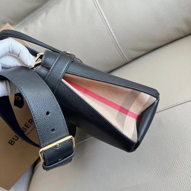 Burberry Black Leather Top Handle Bag - Image 6