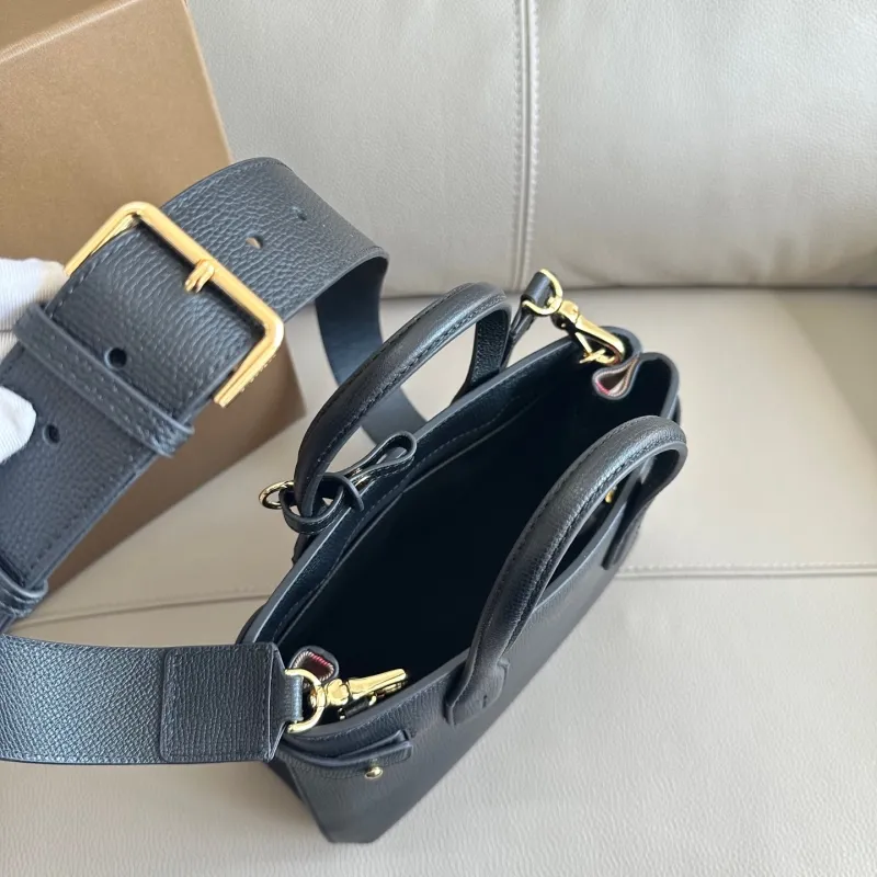 Burberry Black Leather Top Handle Bag - Image 7