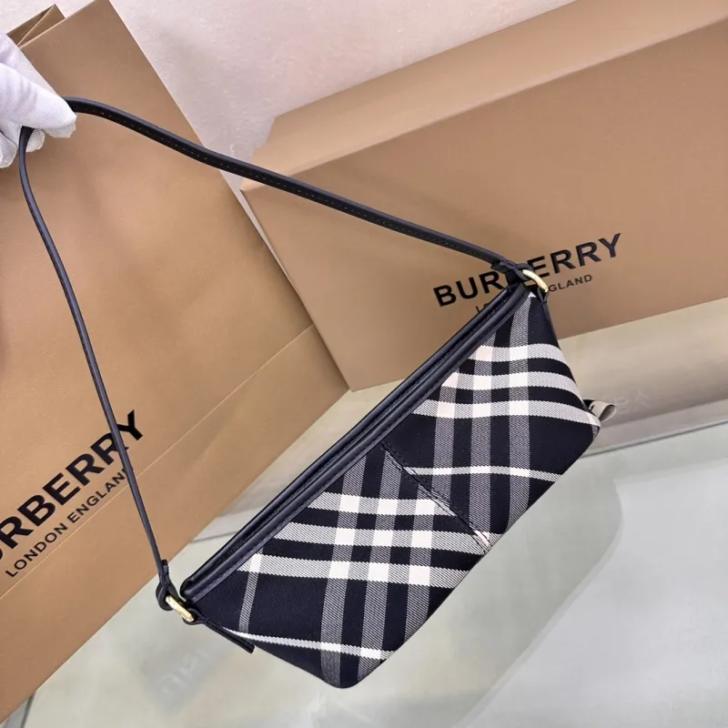 Alternative view of Burberry Black White Check Shoulder Bag