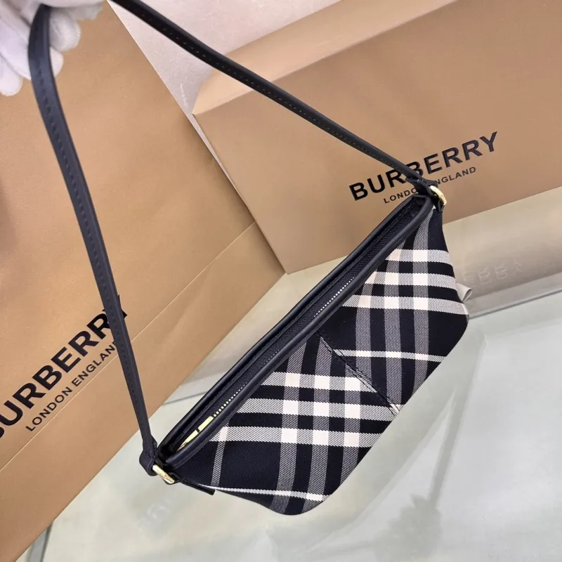 Burberry Black White Check Shoulder Bag - Image 3