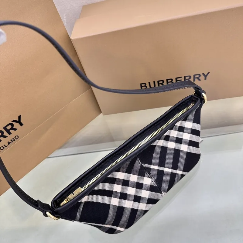 Burberry Black White Check Shoulder Bag - Image 5