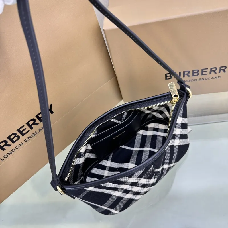 Burberry Black White Check Shoulder Bag - Image 8