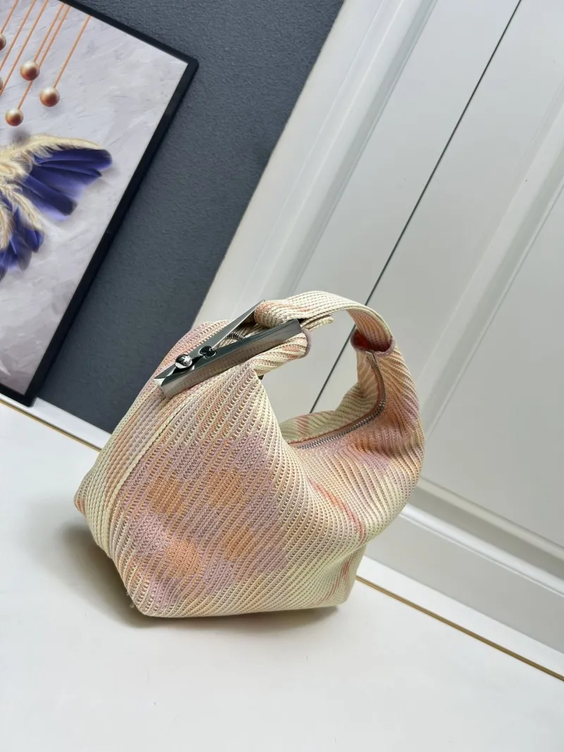 Burberry 8421 Pastel Woven Top Handle Hobo Bag - Image 4
