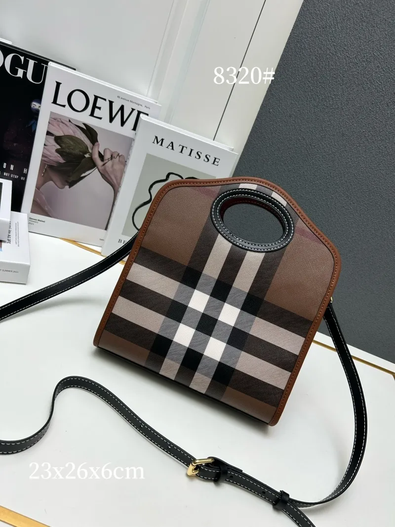 Alternative view of Burberry Brown Check Top Handle Crossbody Bag 8320
