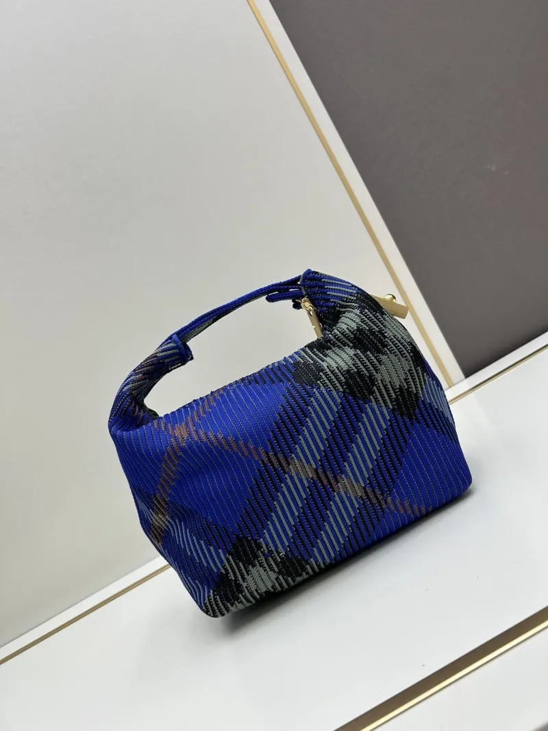 Burberry Blue Plaid Top Handle Bag 8421 - Image 3