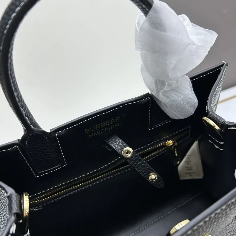 Burberry Black Leather Top Handle Crossbody Bag 151 - Image 8