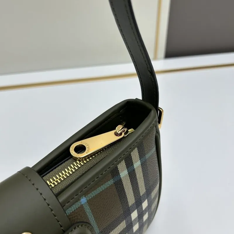 Burberry Olive Plaid Shoulder Bag 153 - Image 6