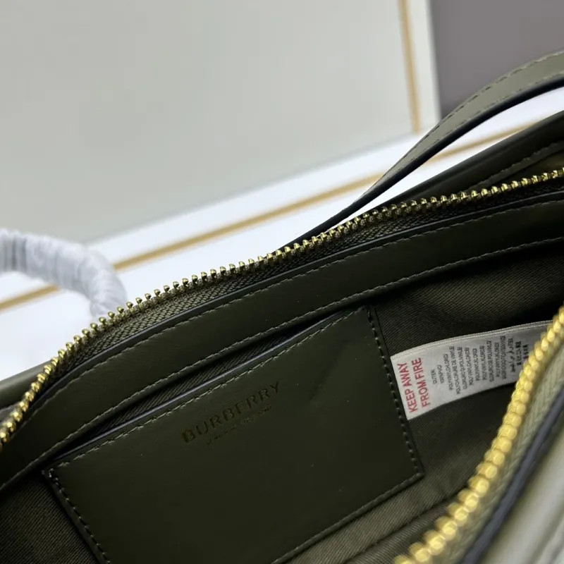 Burberry Olive Plaid Shoulder Bag 153 - Image 8