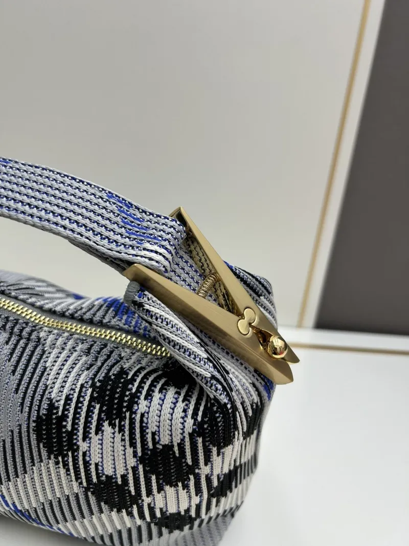 Burberry Gray Blue Check Top Handle Bag 8421 - Image 4
