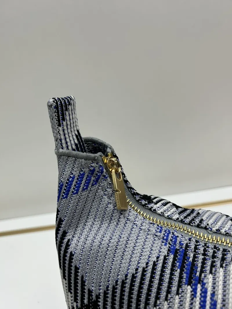 Burberry Gray Blue Check Top Handle Bag 8421 - Image 6