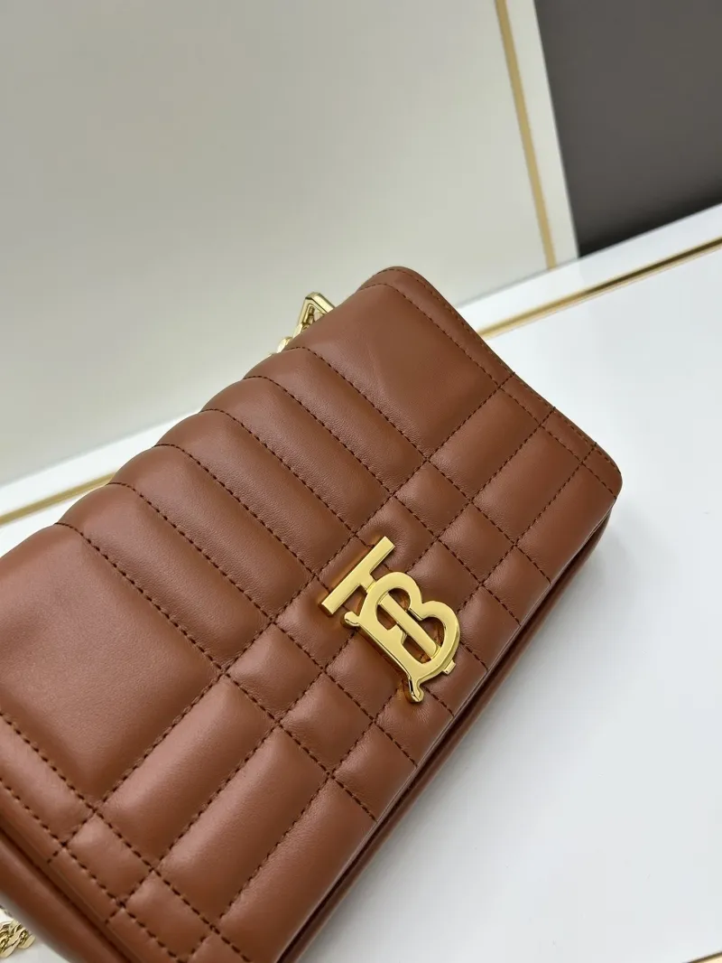Burberry Brown Quilted Chain Shoulder Bag 8378 - Image 4