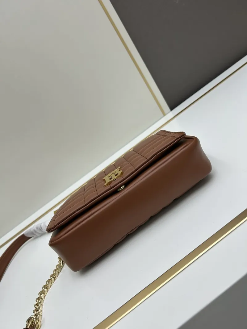 Burberry Brown Quilted Chain Shoulder Bag 8378 - Image 5