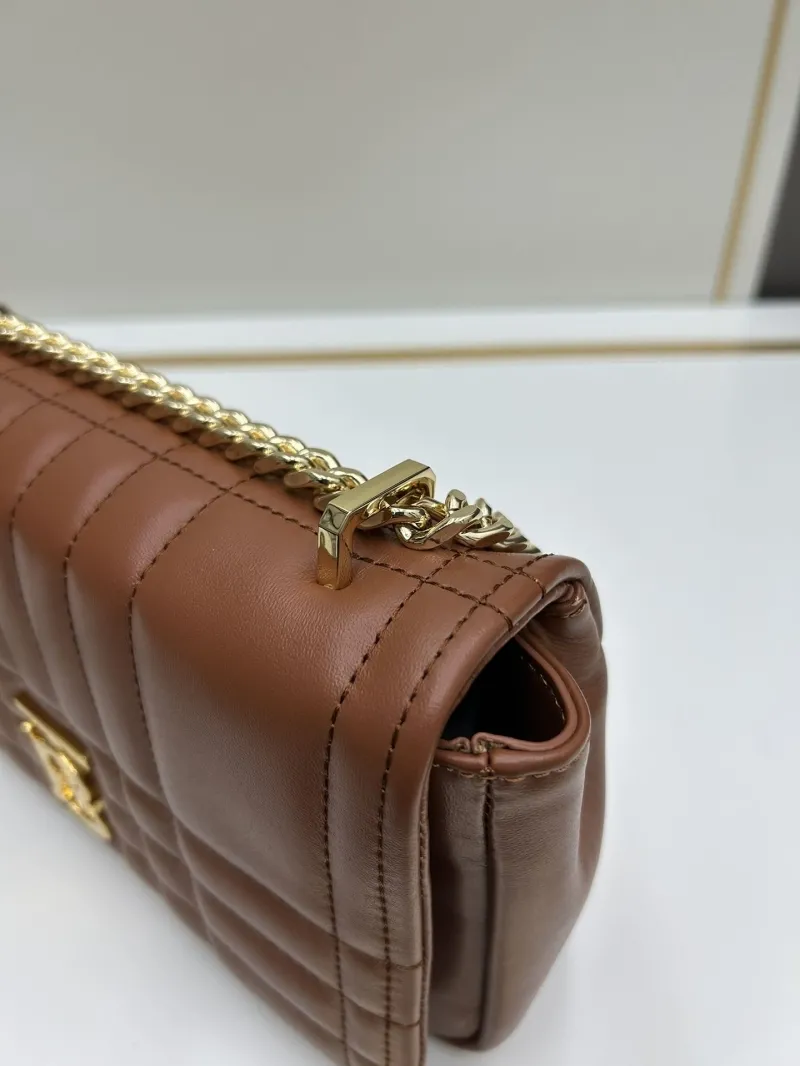 Burberry Brown Quilted Chain Shoulder Bag 8378 - Image 6
