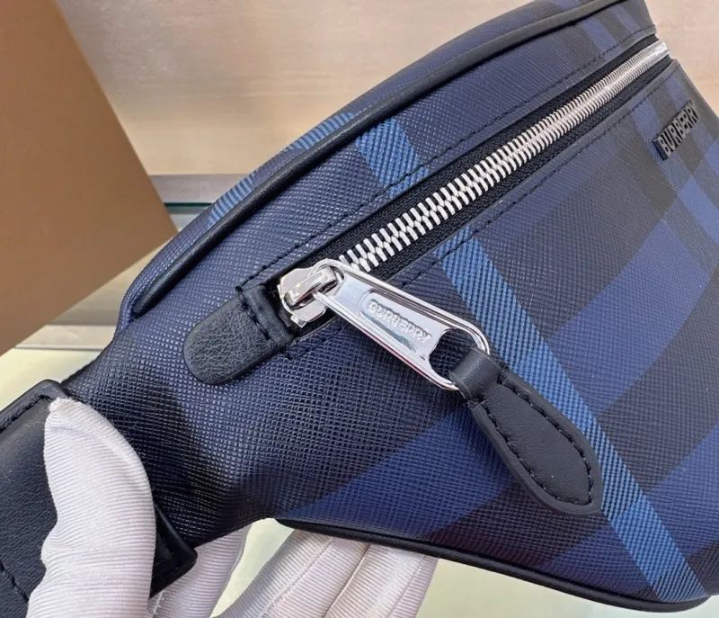 Burberry Blue Check Waist Bag - Image 6