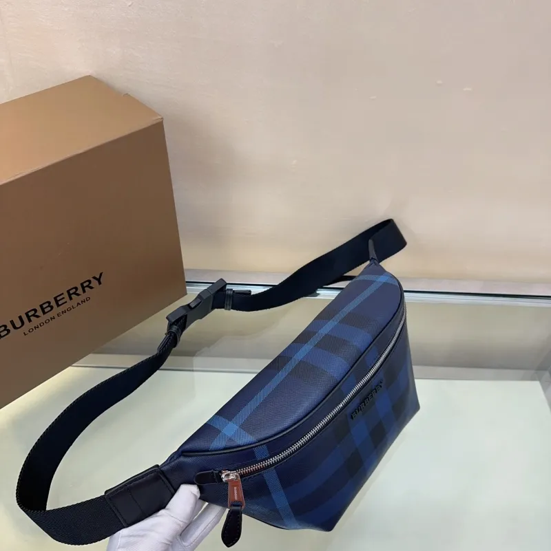 Burberry Blue Check Waist Bag - Image 7