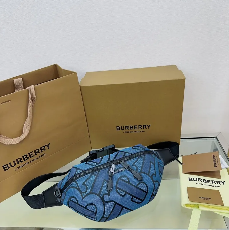 Burberry Blue Monogram Waist Bag - Image 3