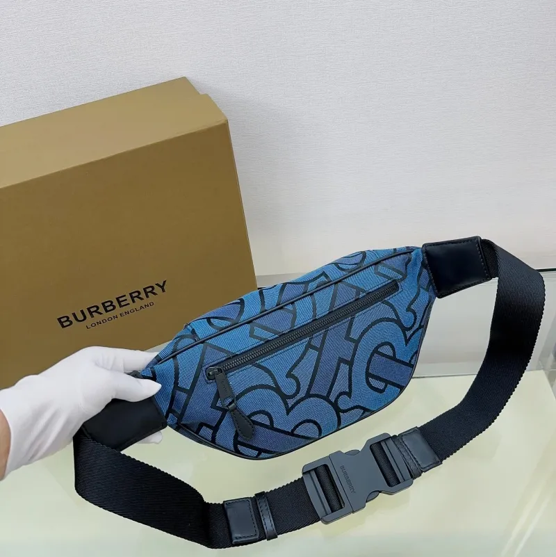 Burberry Blue Monogram Waist Bag - Image 4