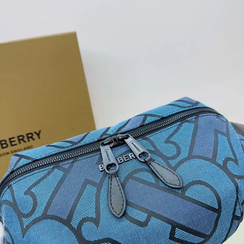 Burberry Blue Monogram Waist Bag - Image 5