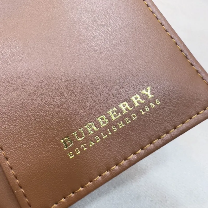 Burberry Brown Check Pattern Trifold Wallet 1181 - Image 6